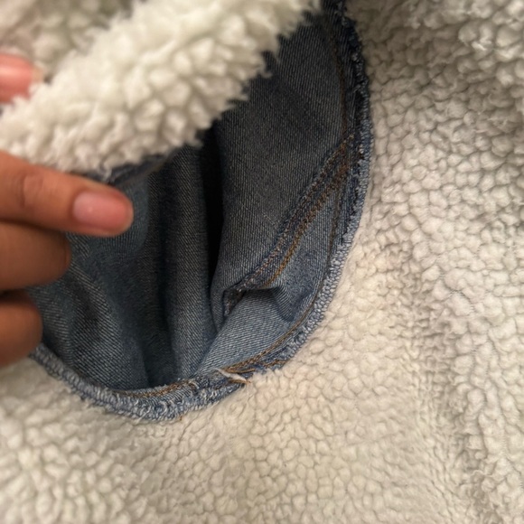 Joujou Jacket - Denim Blue Jeans Jacket Sherpa Lined - Size XL - Picture 4 of 6